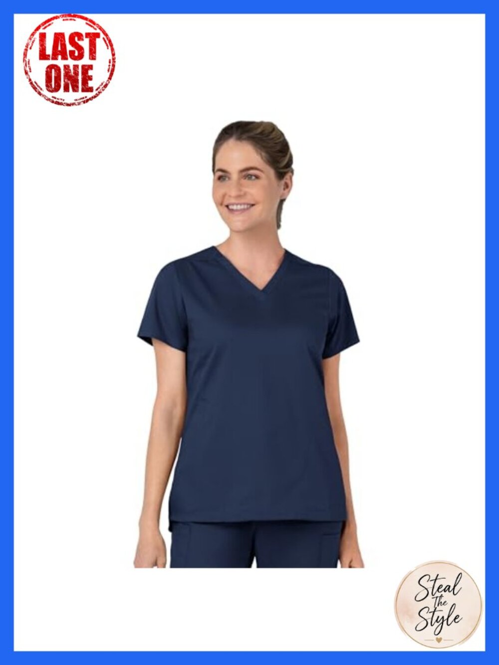 Wink Scrub Top Overlap V-Neck Long Sleeve Pullover Medical Uniform
